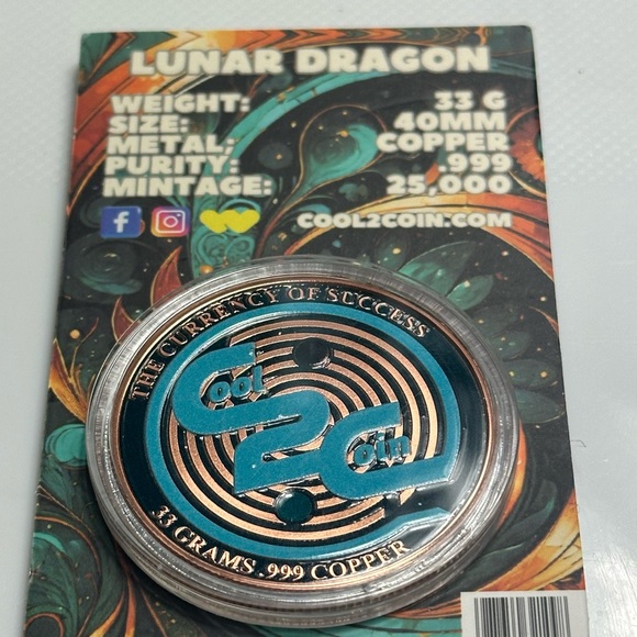 Lunar Dragon 2024 copper Collectible Coin - Picture 2 of 6